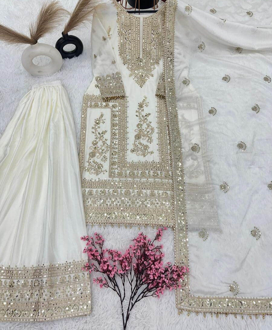 Top Palazzo BLANC OR 3 pièces