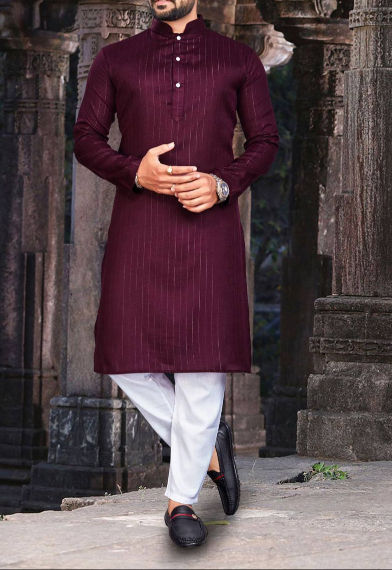 Kurta Pantalon Bordeaux 2 pièces