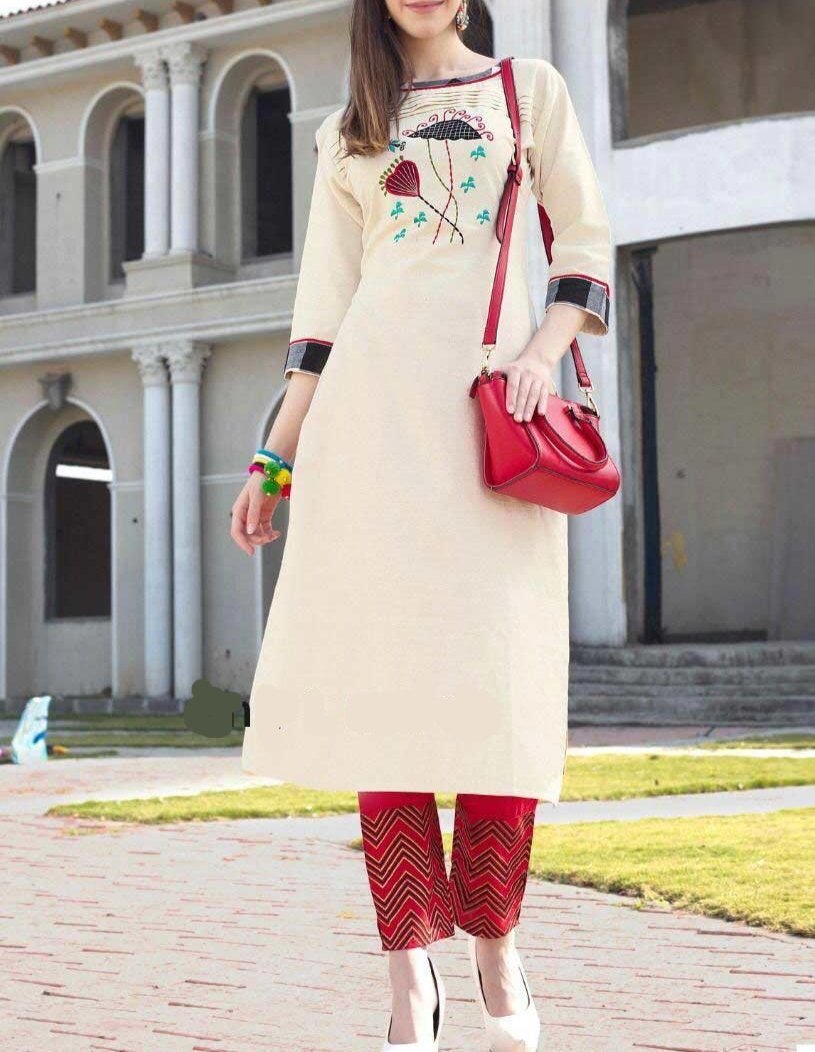 Kurta Blanc Cassé 2 pièces