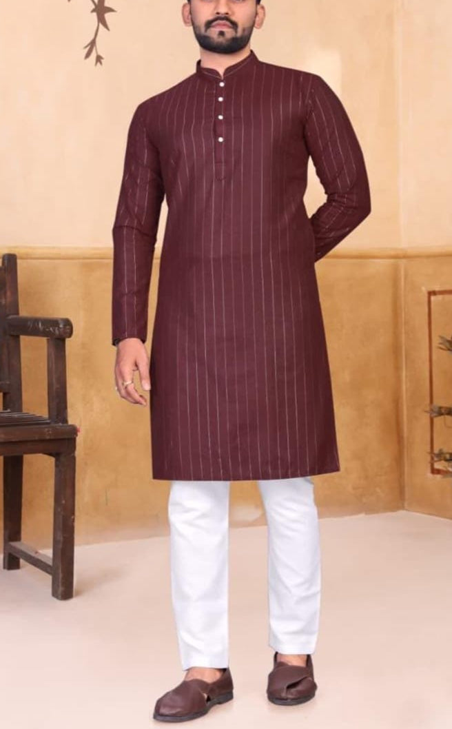 Kurta Marron - Bordeau 2 pièces