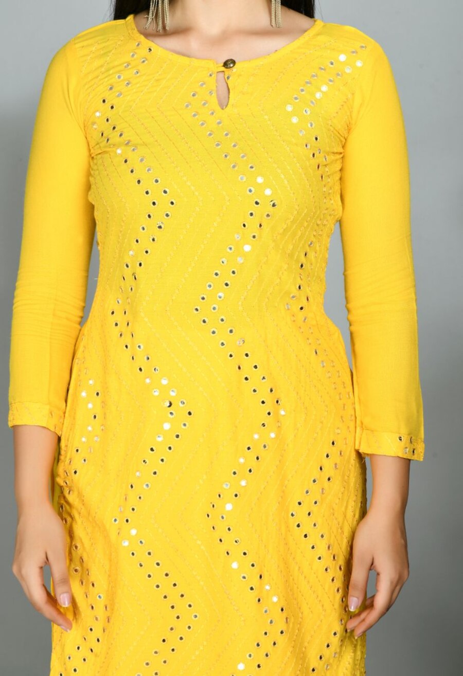 Kurta Bas Dupatta JAUNE 3 pièces