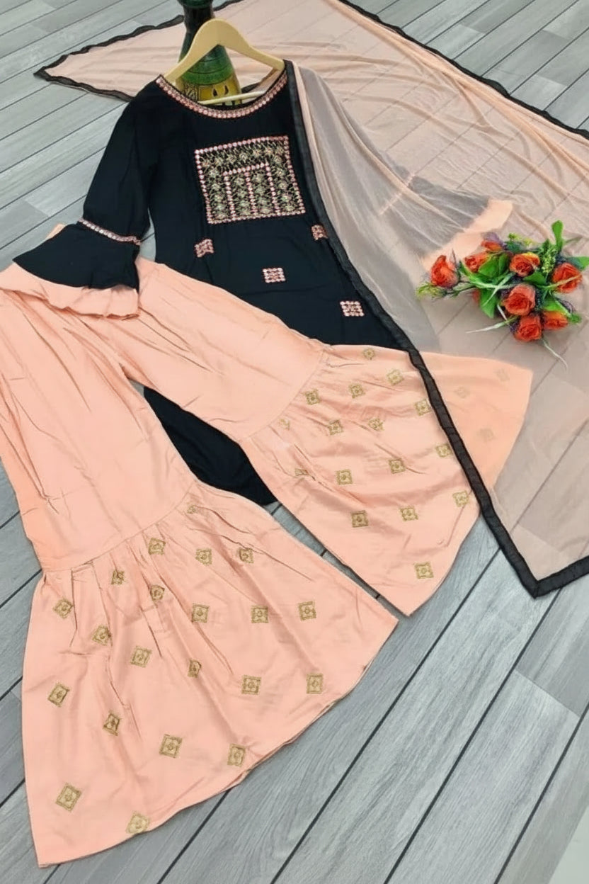 Top Sharara Dupatta Rose