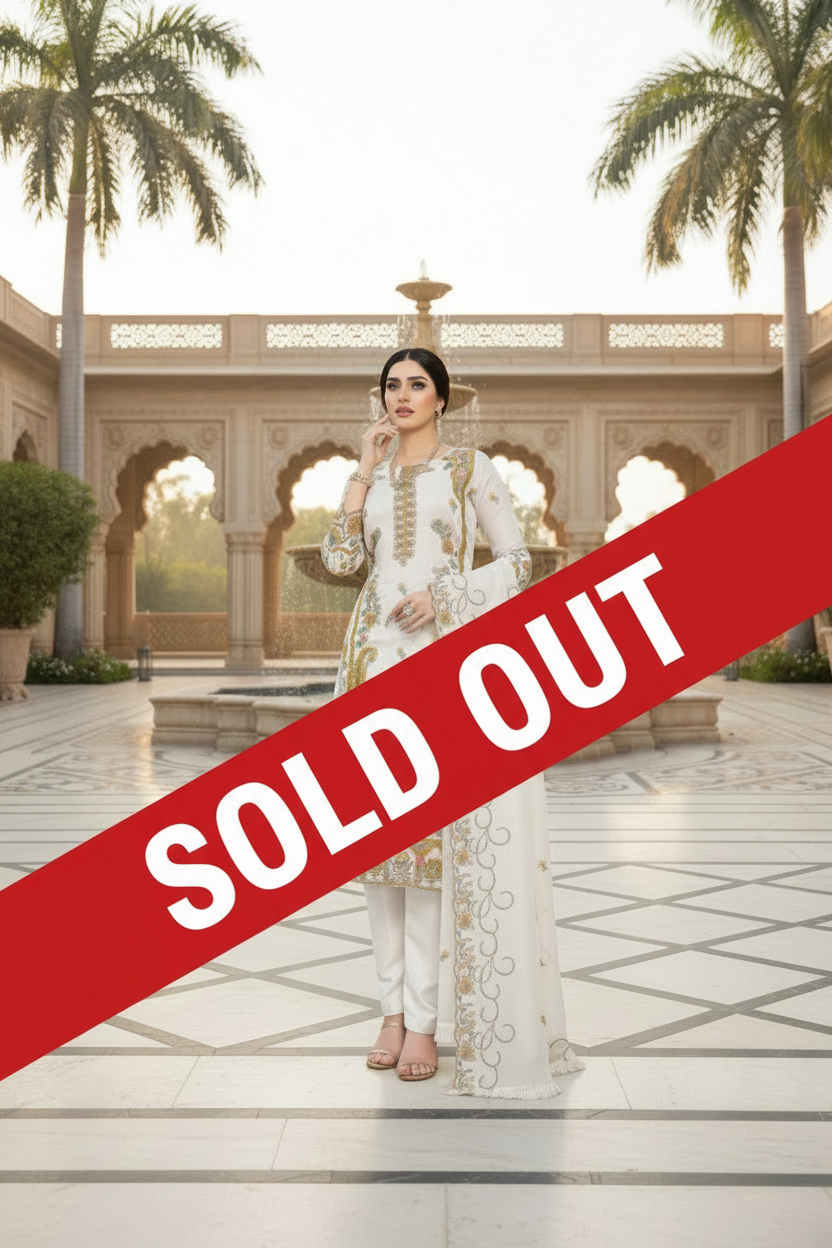Shalwar Kameez Blanc  3 pièces