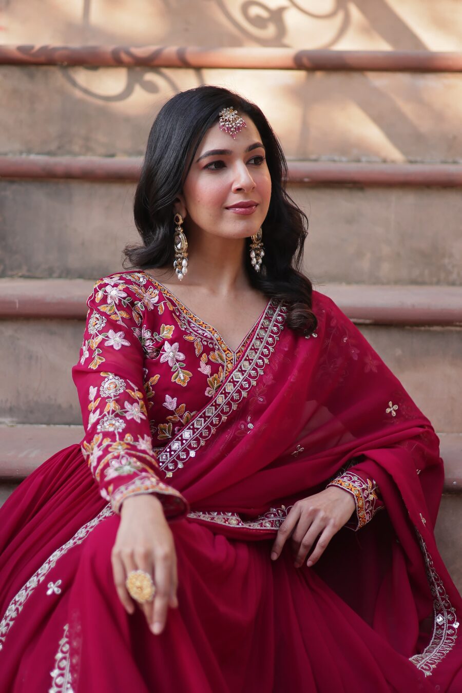 Robe Fuchsia avec Dupatta