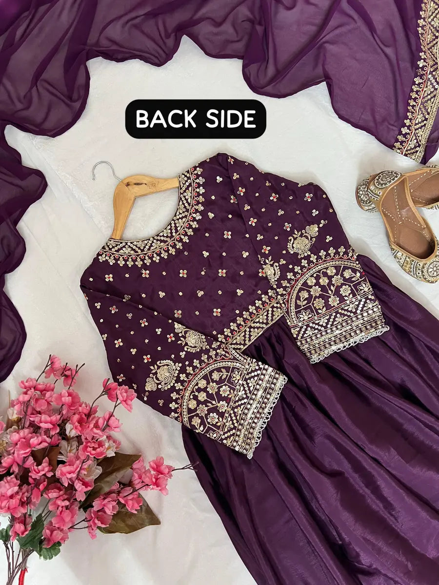 Robe Violette avec Dupatta