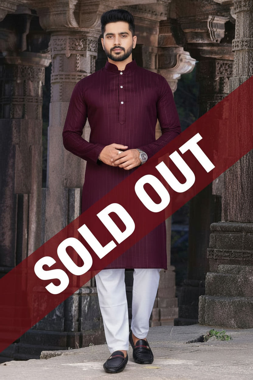 Kurta Pantalon Bordeaux  2 pièces
