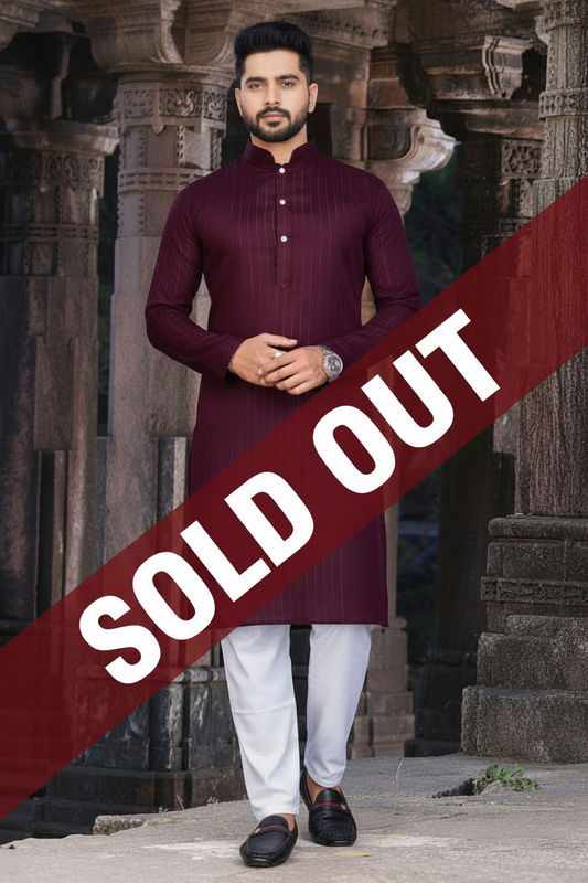 Kurta Pantalon Bordeaux  2 pièces