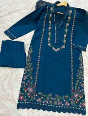 Kurta Bleu Florale 