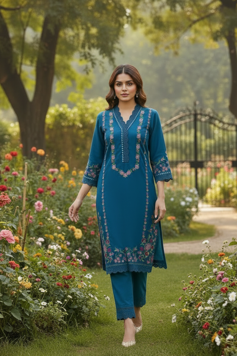 Kurta Bleu Marine  2 pièces