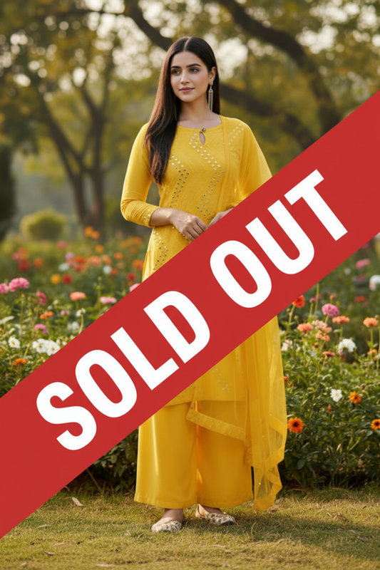 Kurta Bas Dupatta JAUNE  3 pièces
