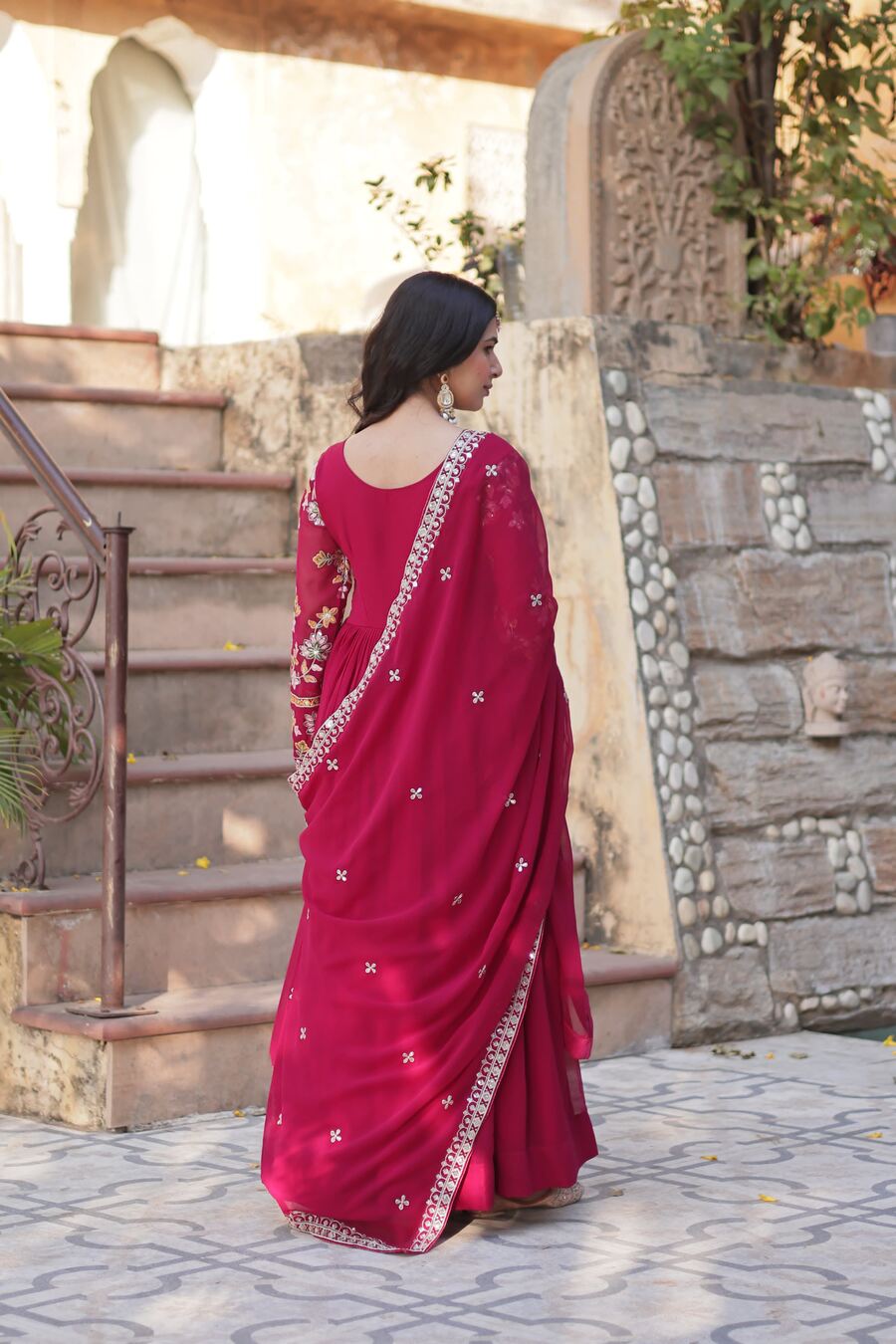 Robe Fuchsia avec Dupatta