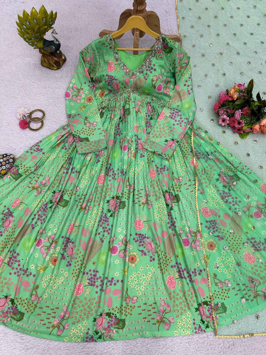 Robe Vert Florales