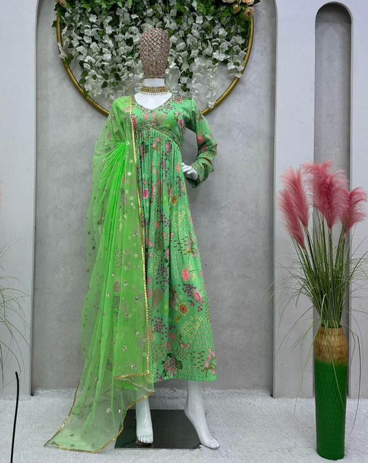 Robe Vert Florales