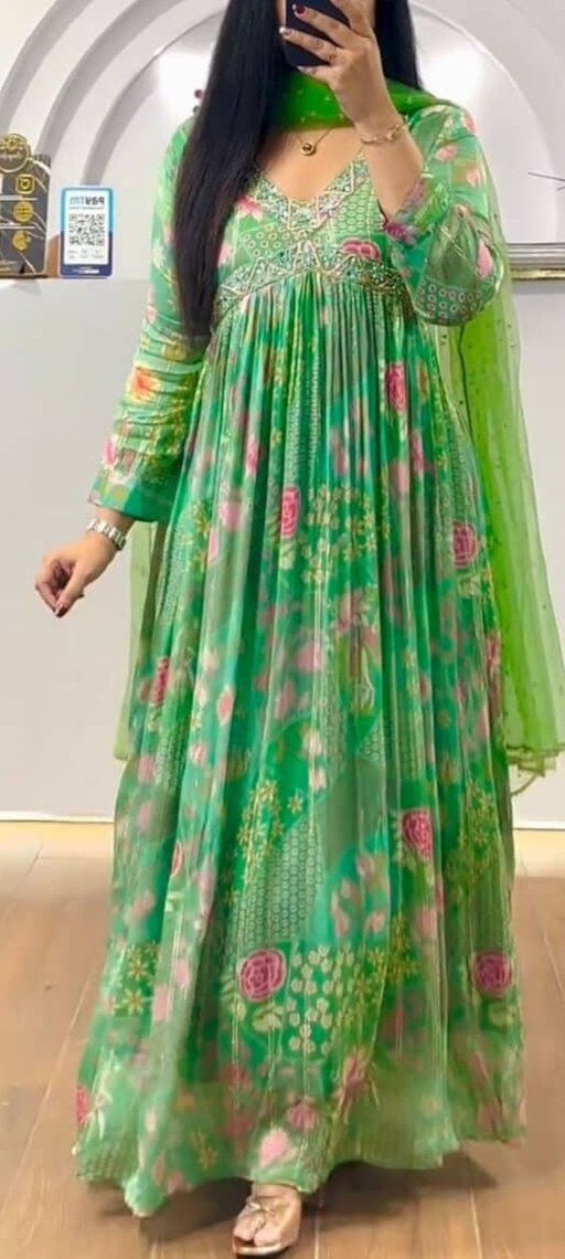 Robe Vert Florales