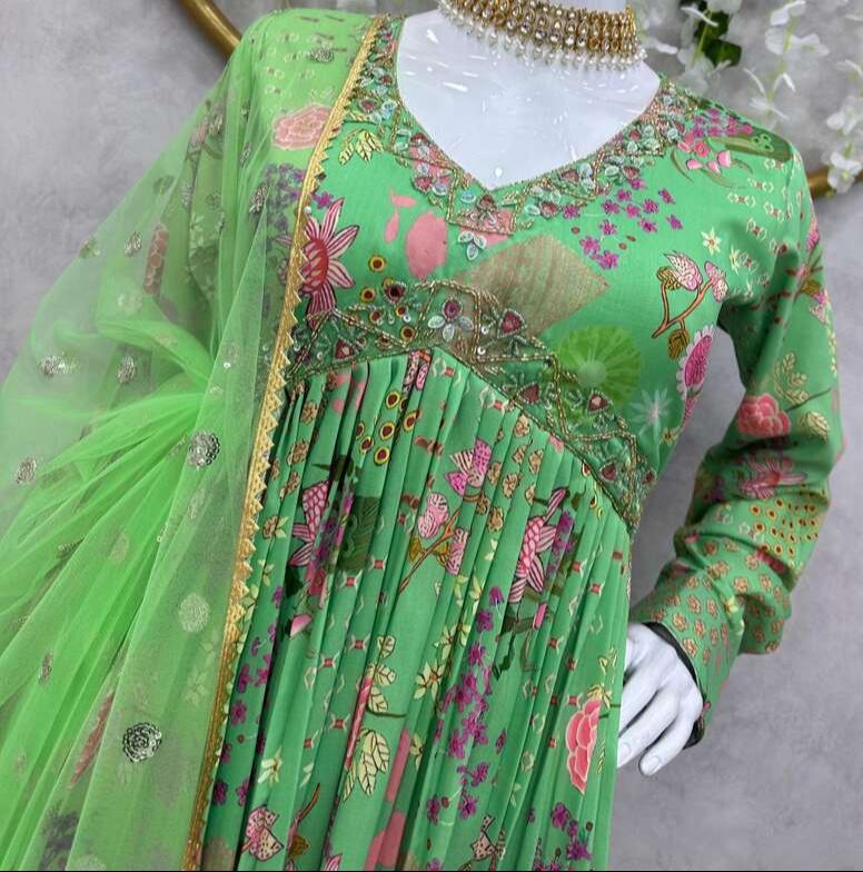 Robe Vert Florales