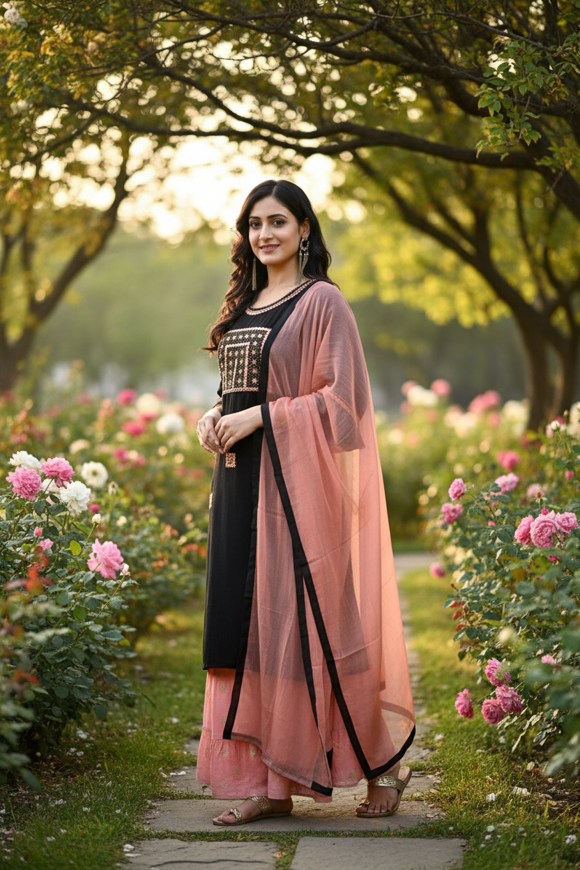 Top Sharara Dupatta Rose
