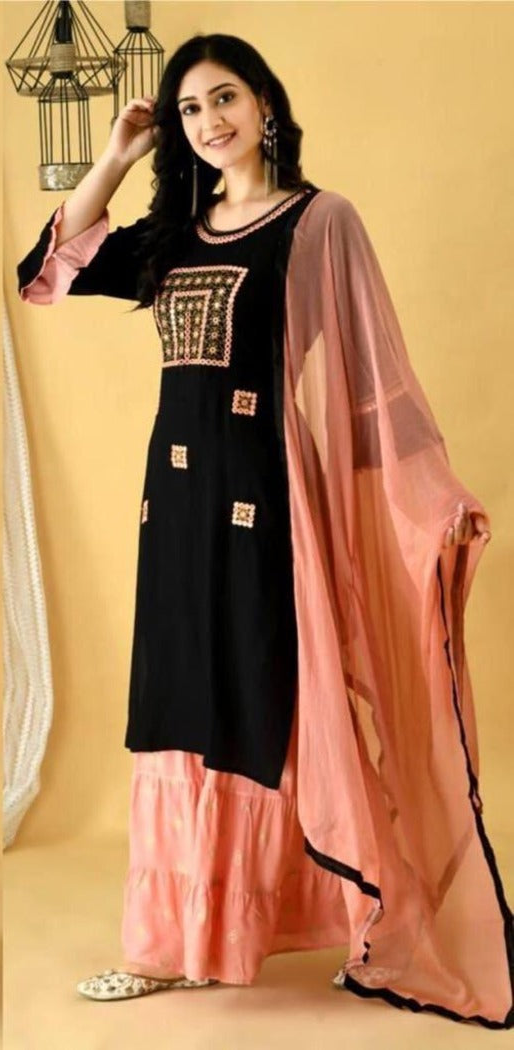 Top Sharara Dupatta Rose
