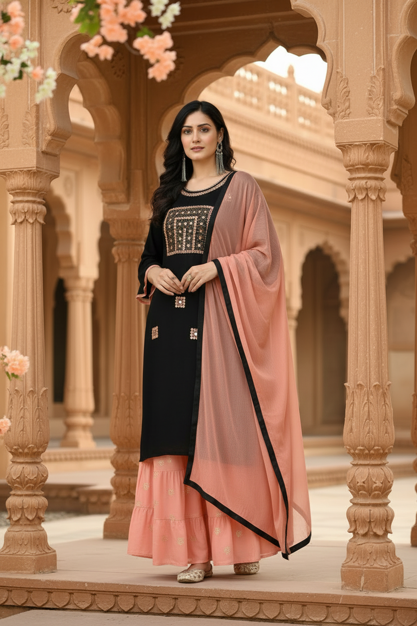 Top Sharara Dupatta Rose